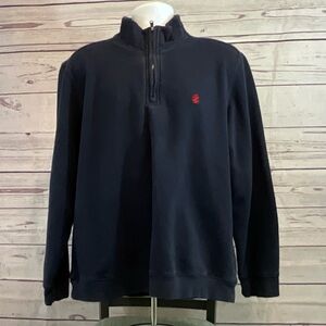 Izod Blue Zip Up Sweater with Mock Turtleneck